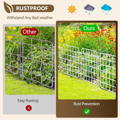 13ft x 17in Garden Fence Animal Barrier, 12 Panels No Dig Fence Border, Rustproof Metal Decorative