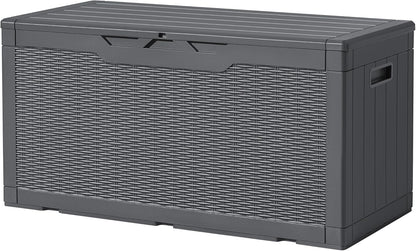 Devoko 97 Gallon Deck Box, Waterproof Resin Outdoor Storage Box for Outside and Patio, Large