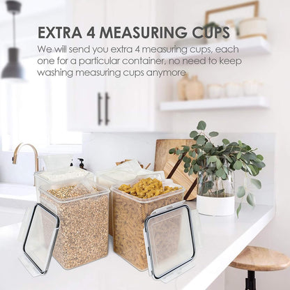 Vtopmart 4 PCS Large Food Storage Containers 5.2L / 175oz, 4 Pieces BPA Free Plastic Airtight