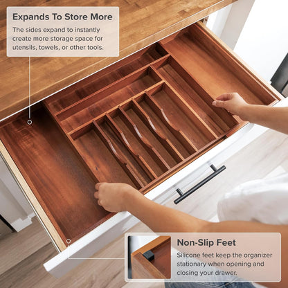 Premium Silverware, Flatware and Utensil Organizer for Kitchen Drawers, Food-Safe Contract Grade