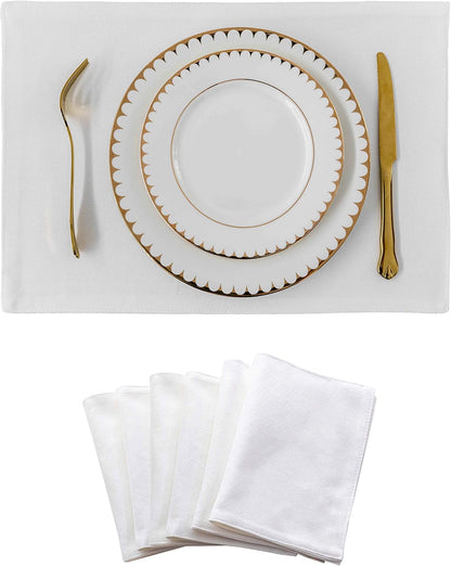 Home Brilliant White Placemats Set of 6 Heat Resistant Dining Table Place Mats for Kitchen Table
