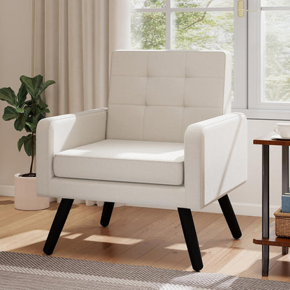 Kromax Mid-Century Modern Accent Chair for Living Room, 496 Lb. Weight Capacity, Dual Armrests