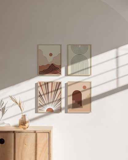 HAUS AND HUES Set of 4 Wooden Frames - 9x12 Picture Frames, Natural Wood, Beige Oak