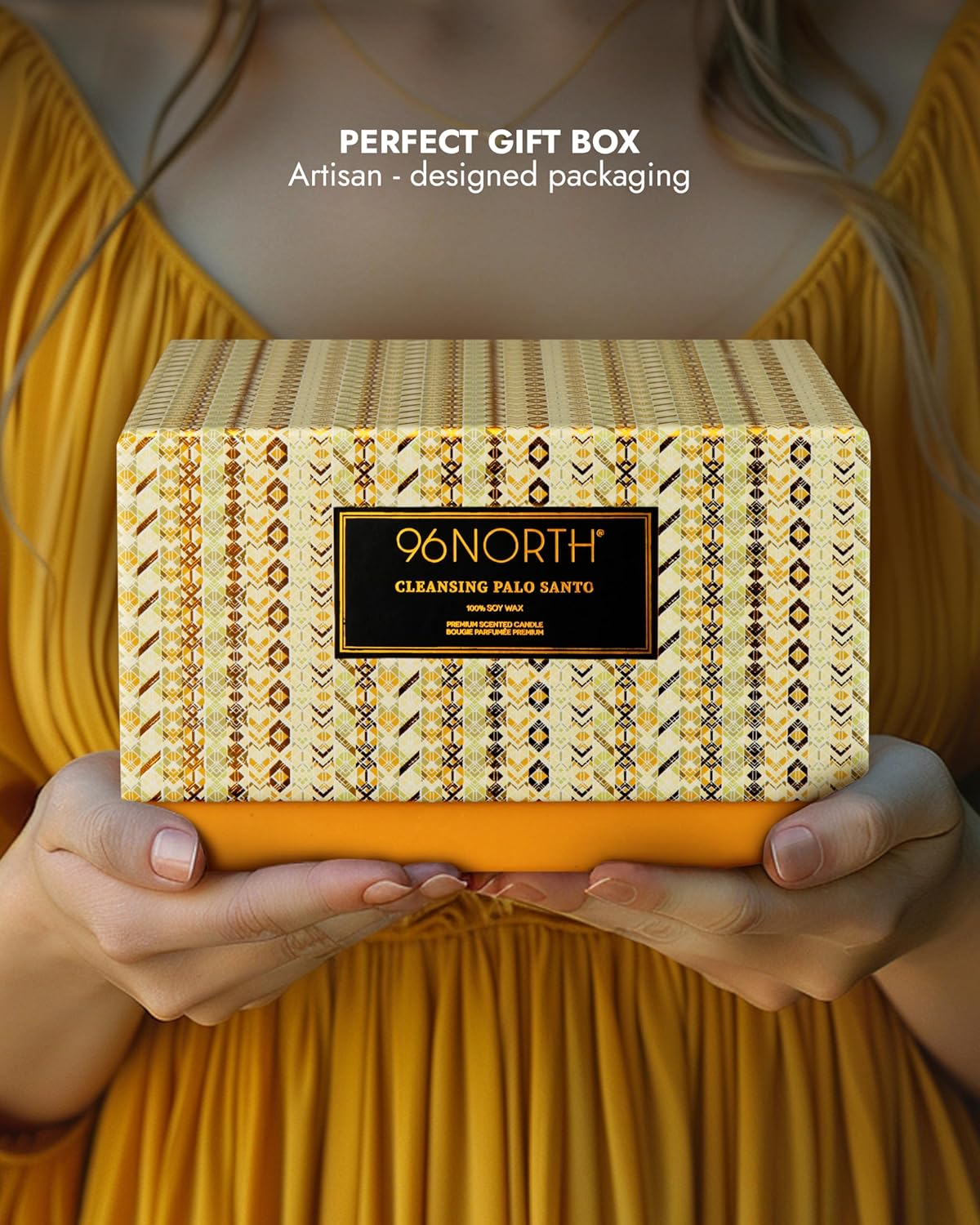 96NORTH Luxury Palo Santo Candle | Large 3 Wick Jar Candle | Up to 50 Hours Burning Time | 100%