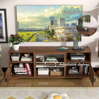 Fireplace TV Stand for Television up to 80 Inch,Entertainment Center with Adjustable