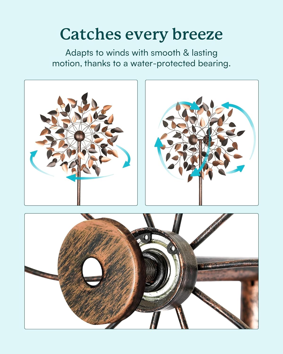 Yard Garden Wind Spinners - Large Wind Spinners Outdoor Metal, Kinetic Lawn Patio Wind Sculptures