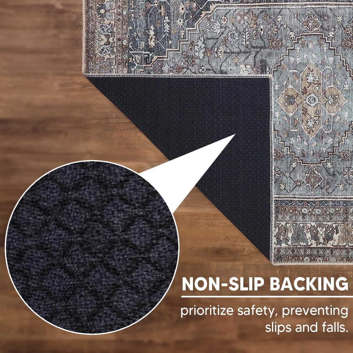 Keen Home Design 2x12 Rug - Machine Washable Runner Rug with Non-Slip Backing, Ideal for Hallway