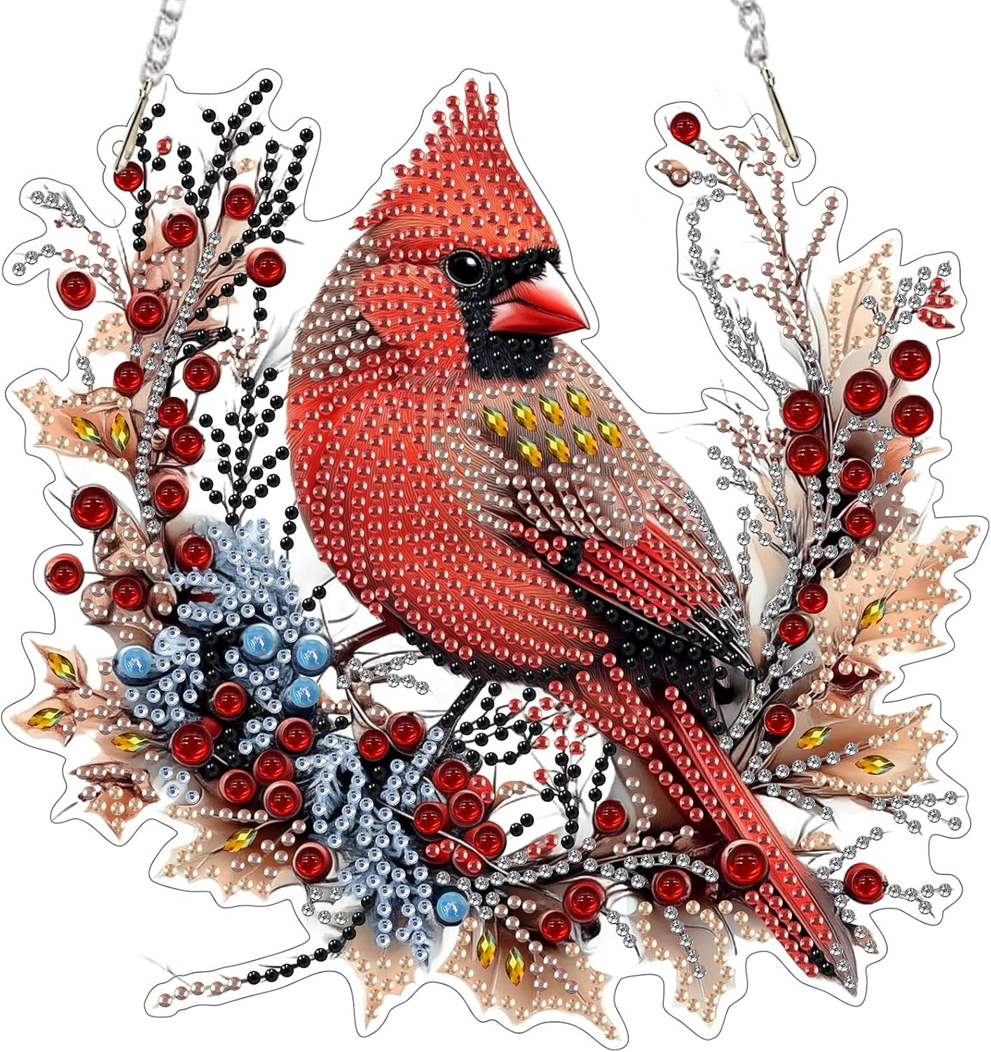 EOBROMD Diamond Hanging Art Kits for Adults Cardinal Birds, Suncatcher Diamond Art Painting, DIY