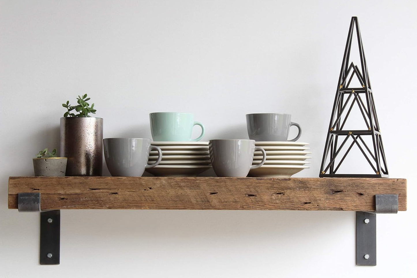 Urban Legacy Reclaimed Barn Beam Deep Shelves | Deep Shelves with Brackets Included, Set of 2 |