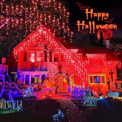 Icicle Lights for Outside, 33ft 400 LED Icicle Christmas Lights Outdoor with 75 Drops 8 Modes