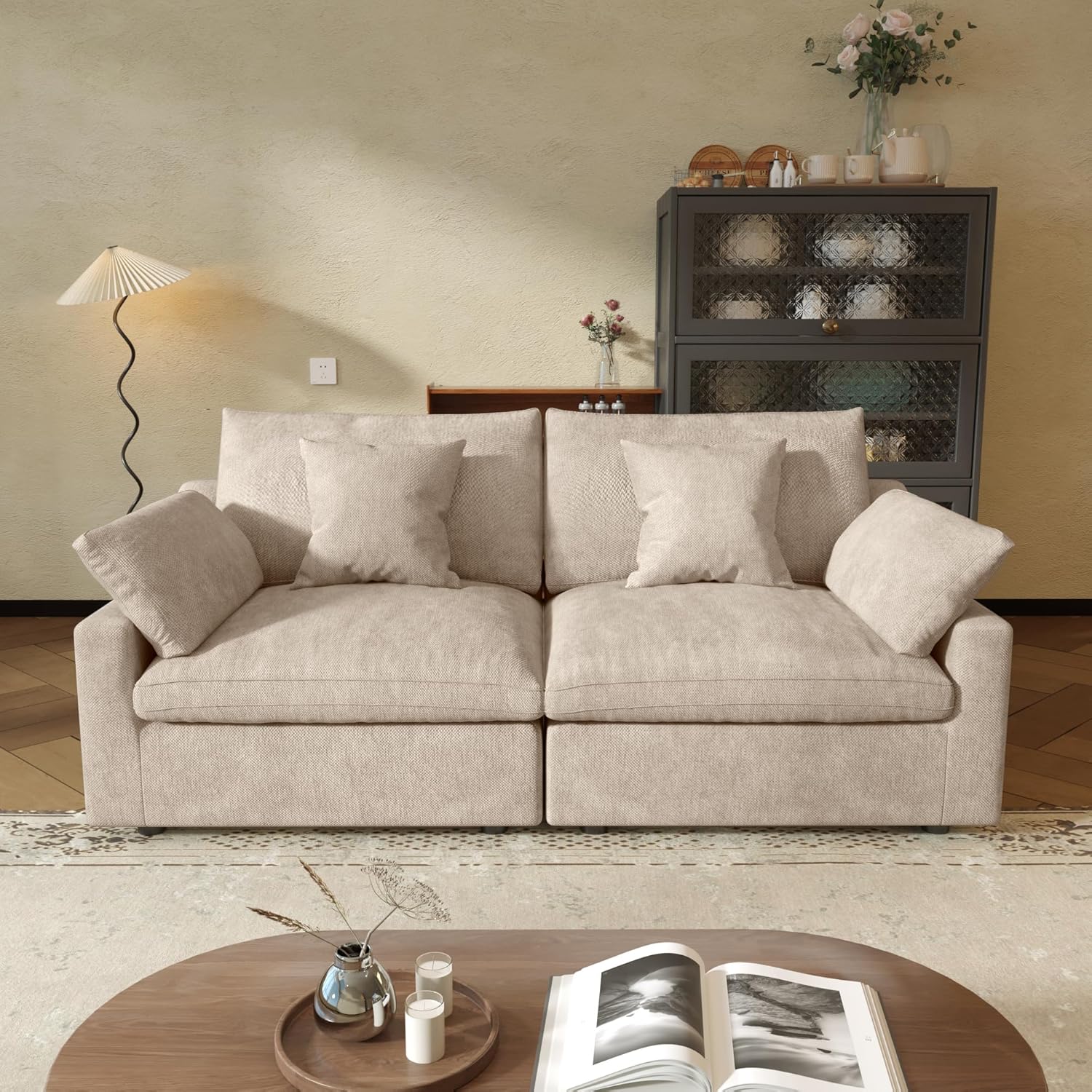 JACH Sectional Couches for Living Room, Cloud Sectional Couch with Deep Seat, Down Filled Modular