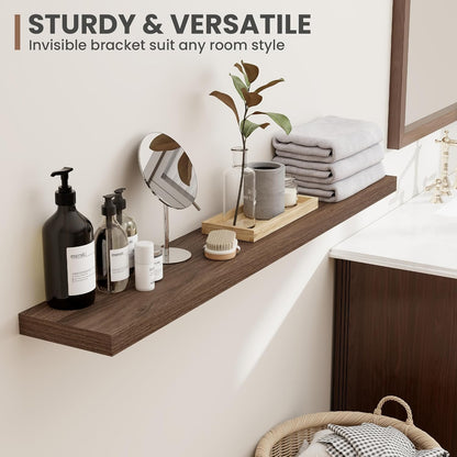 30 Inch Floating Shelves, 8 Inch Deep Floating Shelves for Wall, Hanging Shelf with Invisible
