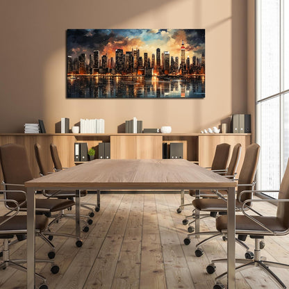 New York Skyline Wall Art for Living Room Modern Canvas Wall Art for Bedroom Above Bed Large Art