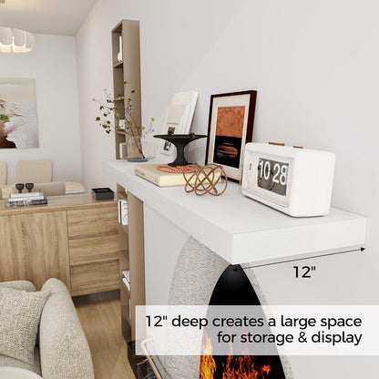 White Floating Shelves 48 Inch Long, 12 Inch Deep Floating Shelves for Wall, 48 x 12 Large Wall