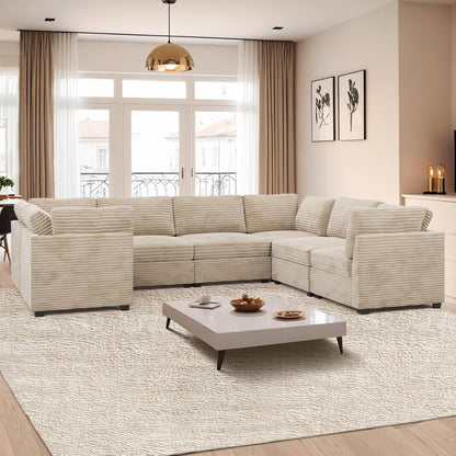 ovios Sectional Sofa Couch with U-Shape Chaise Oversized, Comfy Modular Cloud Couches with Deep