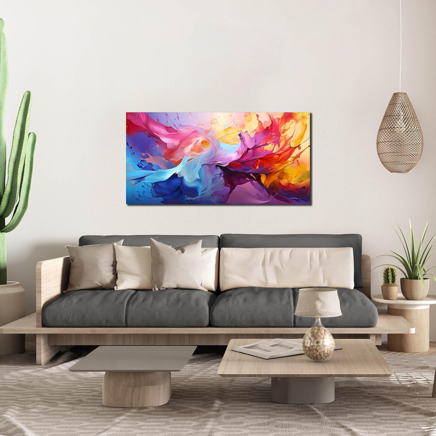 GUGIKA Abstract Wall Art for Living Room, Colorful Canvas Wall-Art for Bedroom, Print Paintings