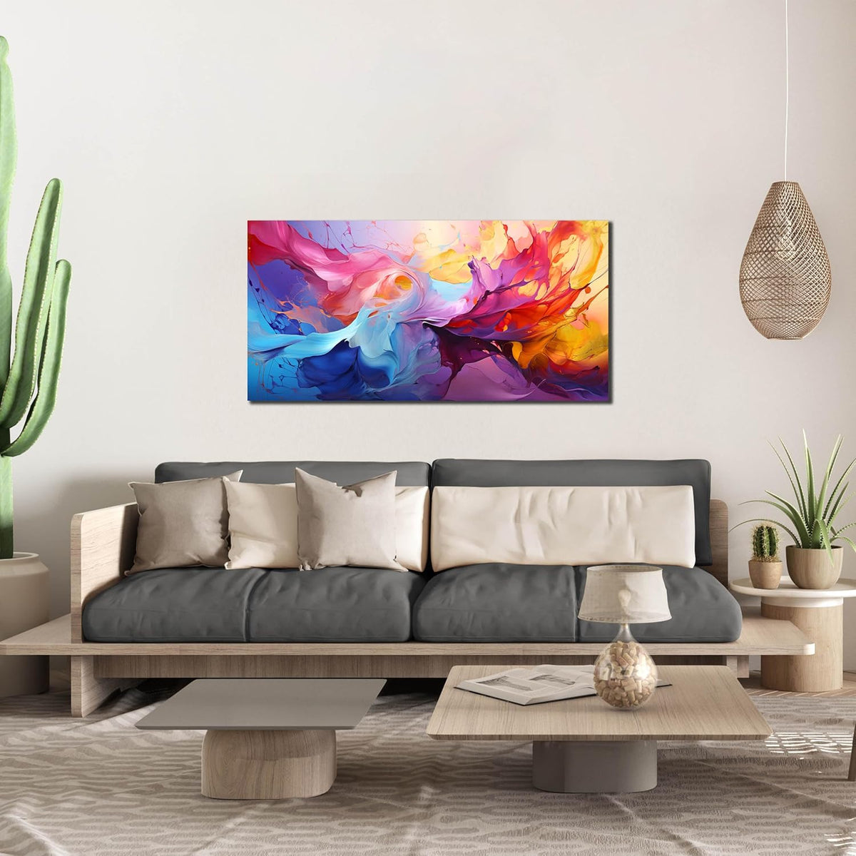 GUGIKA Abstract Wall Art for Living Room, Colorful Canvas Wall-Art for Bedroom, Print Paintings