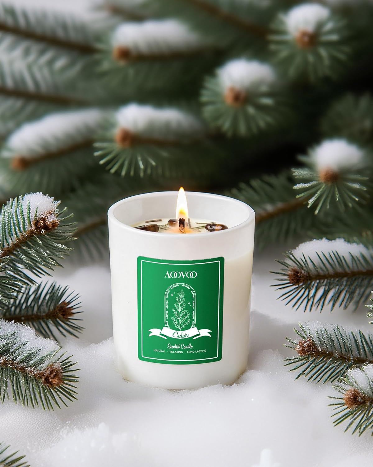 AOOVOO Winter Candles Set for Women - 4 Pack Candles for Home Scented, Aromatherapy Candle with