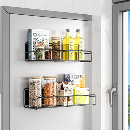 2 Pack Magnetic Spice Rack Organizer, Space Saver for Refrigerator and Microwave Oven, Magnetical