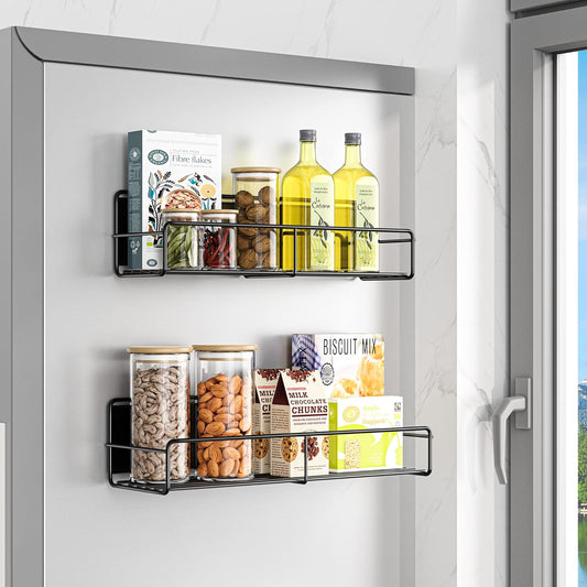 2 Pack Magnetic Spice Rack Organizer, Space Saver for Refrigerator and Microwave Oven, Magnetical