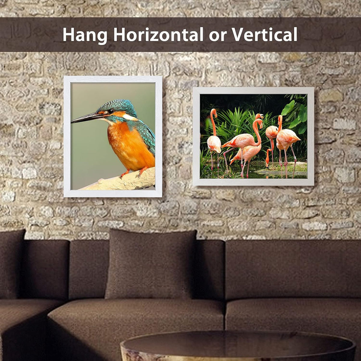 VCK 16x20 Poster Frames 3 Pack White MDF Wood and Polished Plexiglass Frame,Display Pictures in