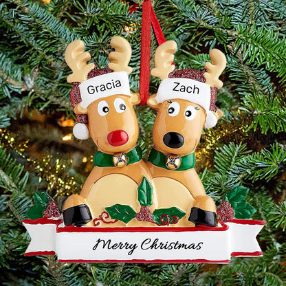 Personalized Christmas Ornaments 2025, Custom Reindeer Family Ornaments for Trees with Names