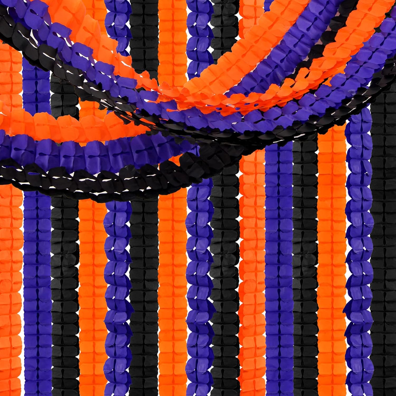 Black-Orange Purple Halloween Party-Decorations Streamers-Garland - 12pcs 4-Leaf Clover Paper