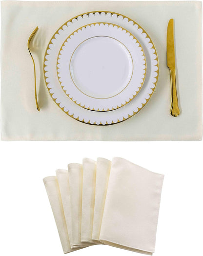 Home Brilliant Place Mats Indoor Set of 6 Cloth Place Mat Heat Resistant Dining Table Place Mats