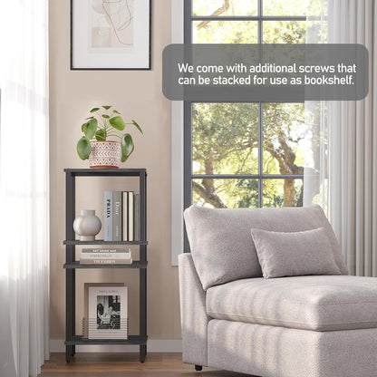 TUTOTAK End Table with Charging Station, Small Side Table with Outlets, Nightstand Bedside Table