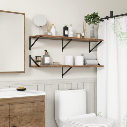 Fun Memories 40 Inch Floating Shelves, 10 Inch Deep Wall Shelf, 40 x 10 Floating Shelf Set of 2