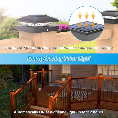 VOLISUN 4x4 Solar Post Cap Light 16pack,Solar Fence - Post Lights Outdoor Waterproof for