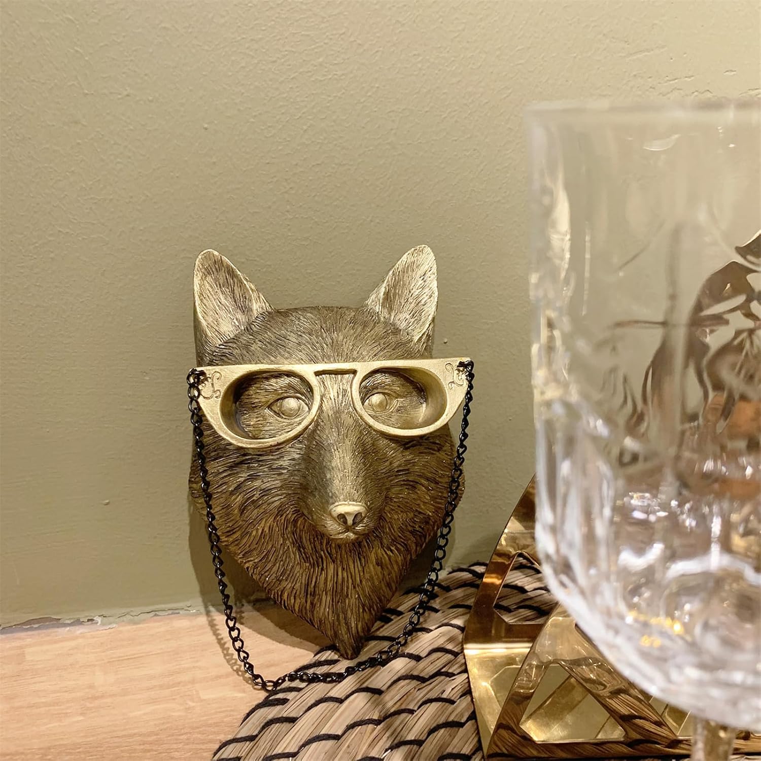 GUASDIE Animal Heads Wall Decor, Faux Deer Head Mount, Animal Sculptures Wall Decor, Resin Animal