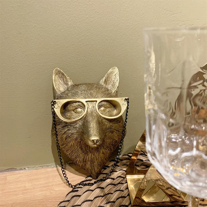 GUASDIE Animal Heads Wall Decor, Faux Deer Head Mount, Animal Sculptures Wall Decor, Resin Animal