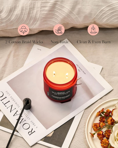 M&SENSE Juicy Watermelon Scented Candle - 11.6oz Clean Non Toxic Natural Soy Wax 70-Hour Burn Long