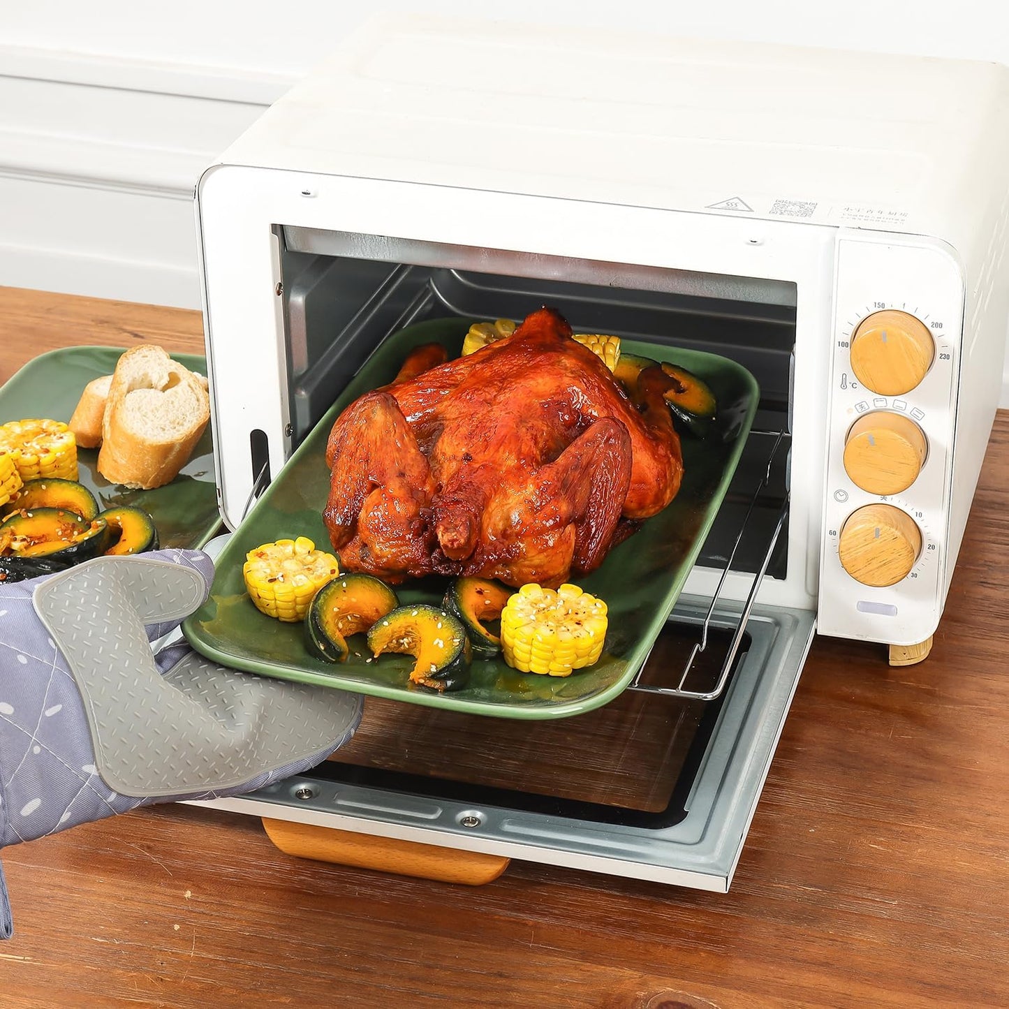 vicrays Ceramic Rectangle Serving Platters - 14" 12" 10" Porcelain Serving Trays Plates for Party