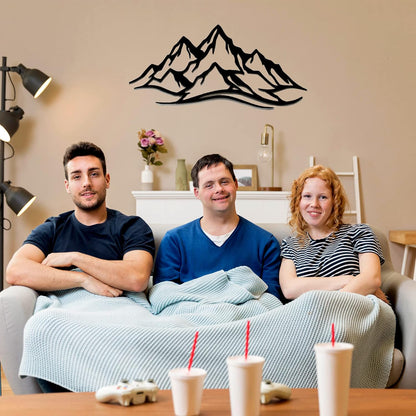 METALPLEX Mountain Range Metal Wall Art - Fade-Resistant and Rust-Free Indoor & Outdoor Aluminum