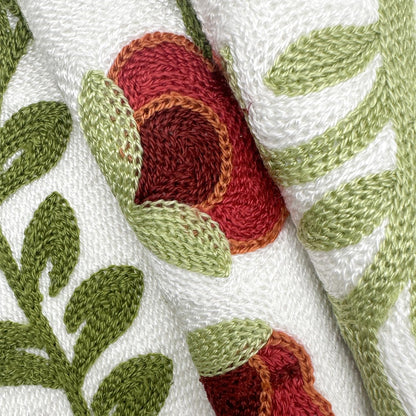 Alysheer Floral Embroidered Summer Lumbar Decorative Throw Pillow Cover 12"x 20", Farmhouse Cottage