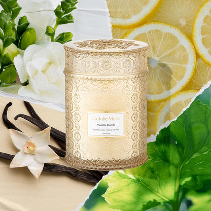 LA JOLIE MUSE Fall Candle | Vanilla Bomb Candle –Vanilla, Lemon Zest & Patchouli |19 oz Large