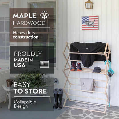 Pennsylvania Woodworks Clothes Drying Rack: Solid Maple Hardwood Laundry Rack for Bedding