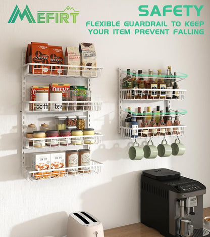 Over The Door Pantry Organizer, Wall Mount Spice Rack, Pantry Hanging Storage and Organization, 6