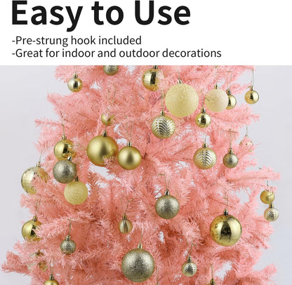LANGXUN 36pcs Gold Christmas Tree Decorations Balls, Bolas De Navidad, 2025 Christmas Decor, Indoor
