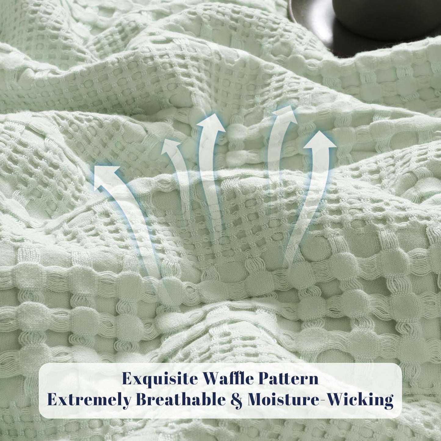 PHF Cooling Waffle Blanket Queen Size, Lightweight 60% Rayon Derived from Bamboo & 40% Cotton