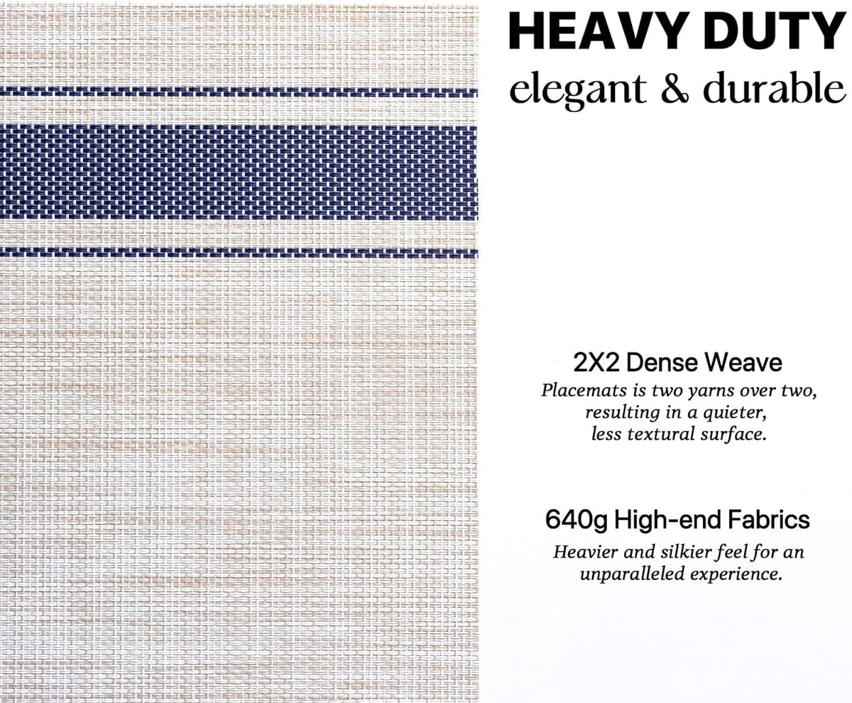 LEXMORE PlaceMats Set of 12 Vinyl/Plastic Woven Place Mats for Kitchen Table Indoor/Outdoor