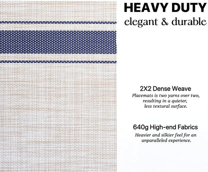 LEXMORE PlaceMats Set of 12 Vinyl/Plastic Woven Place Mats for Kitchen Table Indoor/Outdoor