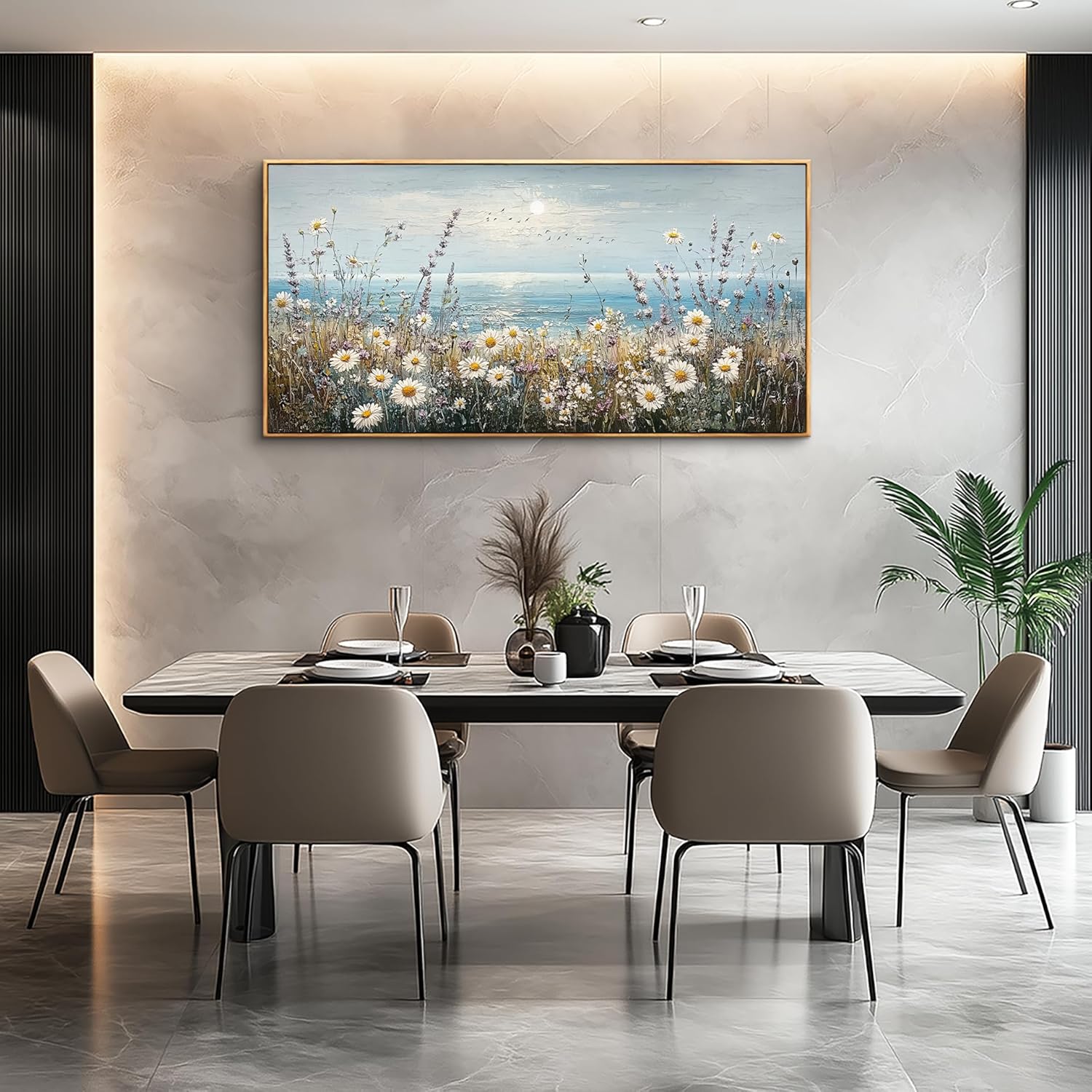 PHAOHUAXM Large Canvas Wall Decoration For Living Room Wall Art For Bedroom Office Decorations Blue