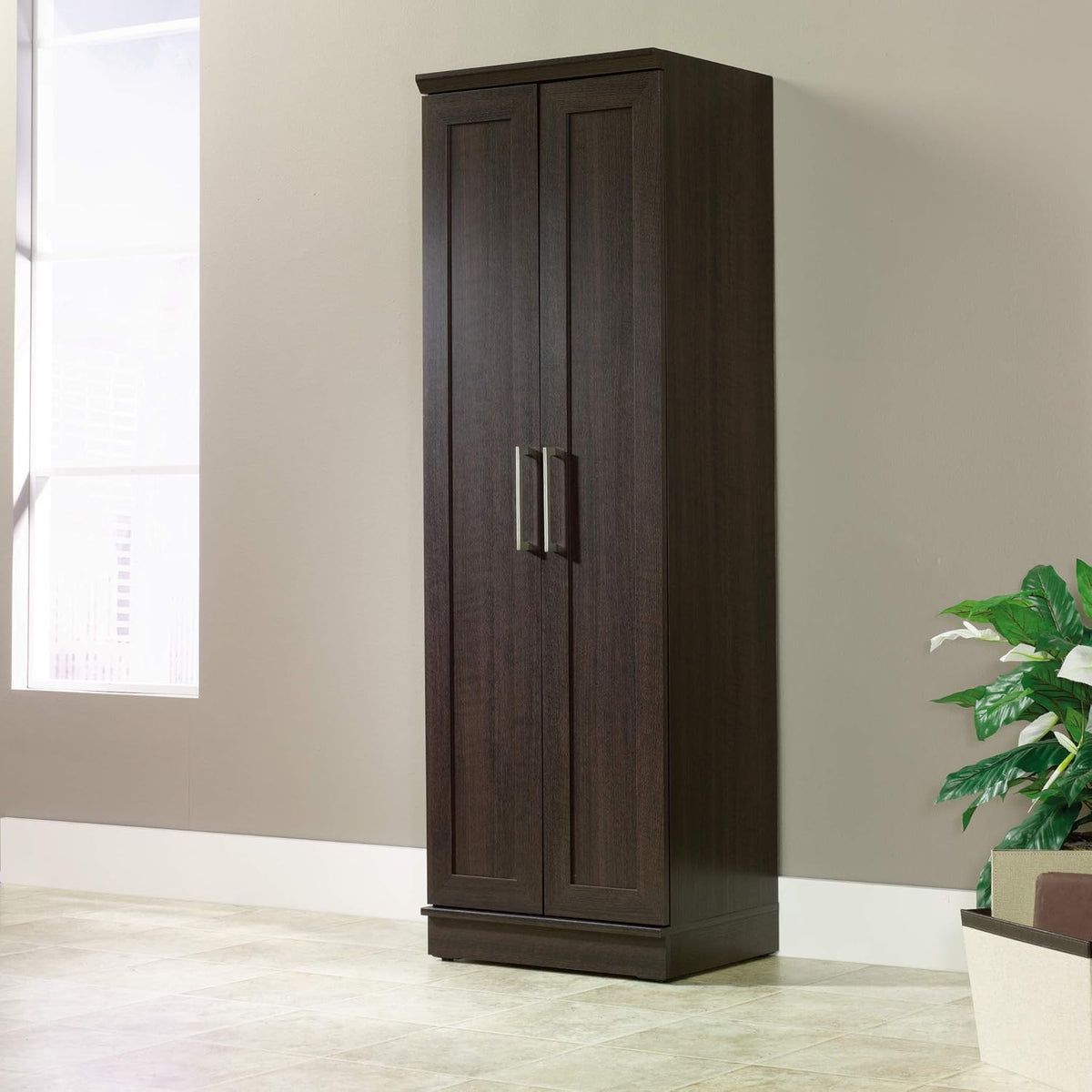 Sauder HomePlus Kitchen Pantry Storage Cabinet with Adjustable Shelves, Laundry Bathroom, L: 23.31"