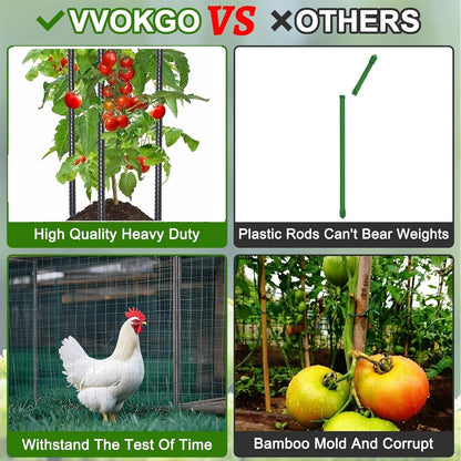 VVOKGO Rebar Stakes 24 Inch Ground Straight Concrete Form Stakes Heavy Duty (24pcs), 3/8" Diameter