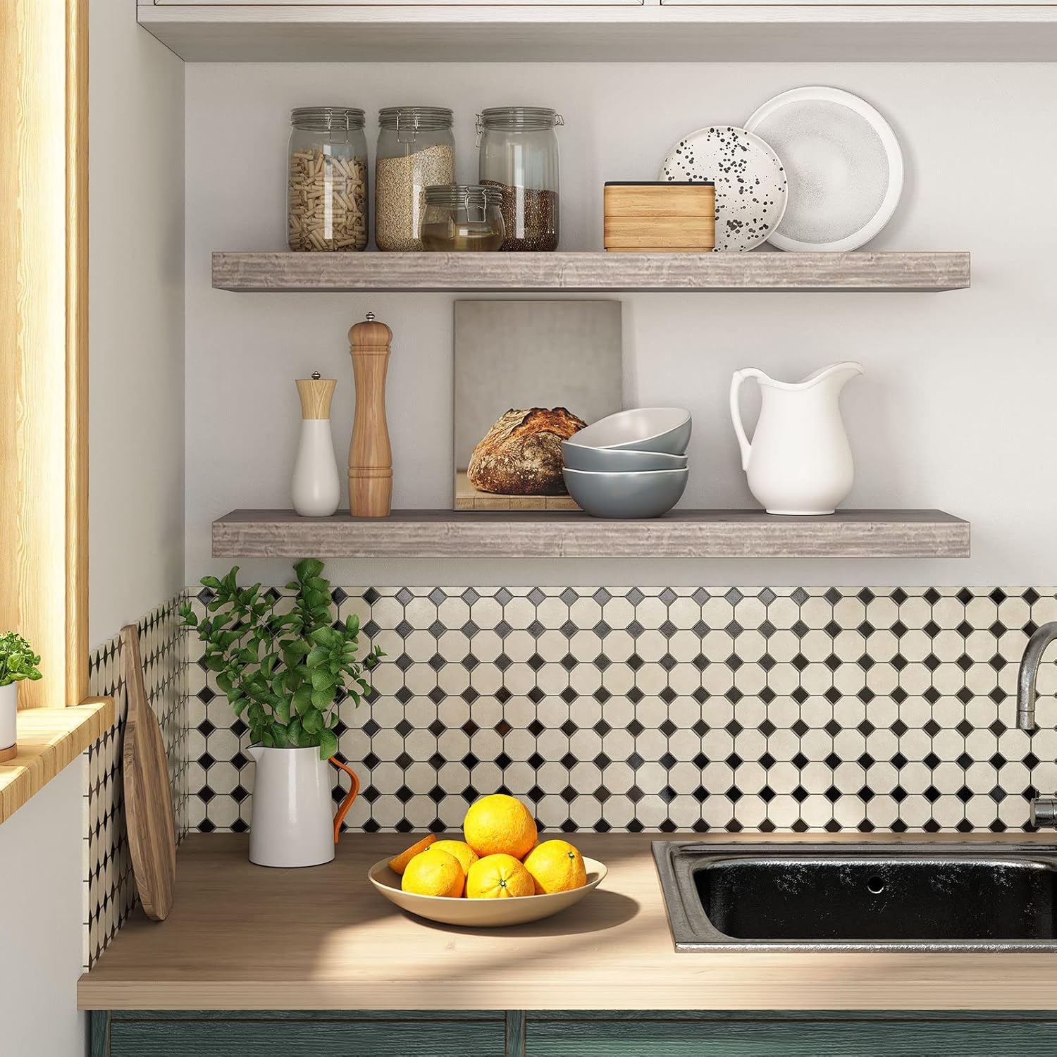 HOOBRO Floating Shelves for Wall, Wall Mounted Shelf Set of 2, 31.5" Hanging Shelf with Invisible
