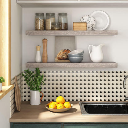 HOOBRO Floating Shelves for Wall, Wall Mounted Shelf Set of 2, 31.5" Hanging Shelf with Invisible