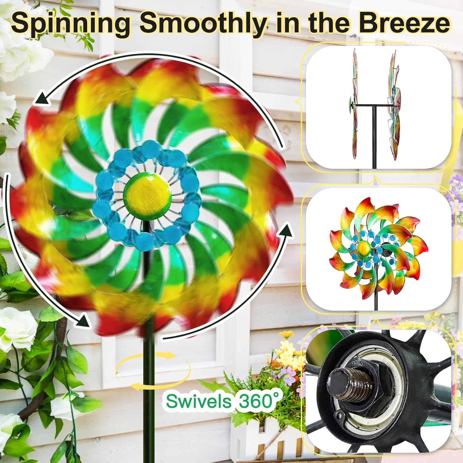 Wind Spinner - Metal Large Wind Spinners Outdoor - Windmill for Yard and Garden, Gift for Family